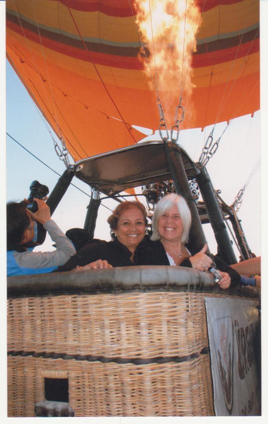 Sylvia and me in our hot-air balloon