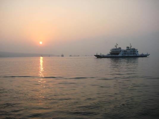 sunrise on the ferry